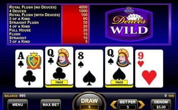 how to play video poker deuces wild